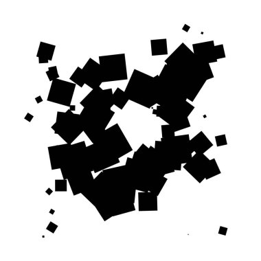 Soyut çakışan kareler element vektör çizimi