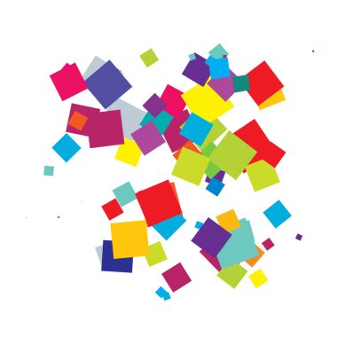 Soyut çakışan kareler element vektör çizimi