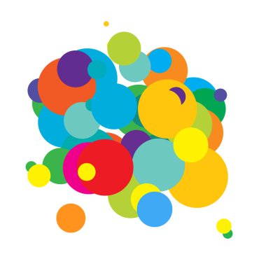 Soyut çakışan daireler tasarım elemanı vektör çizimi