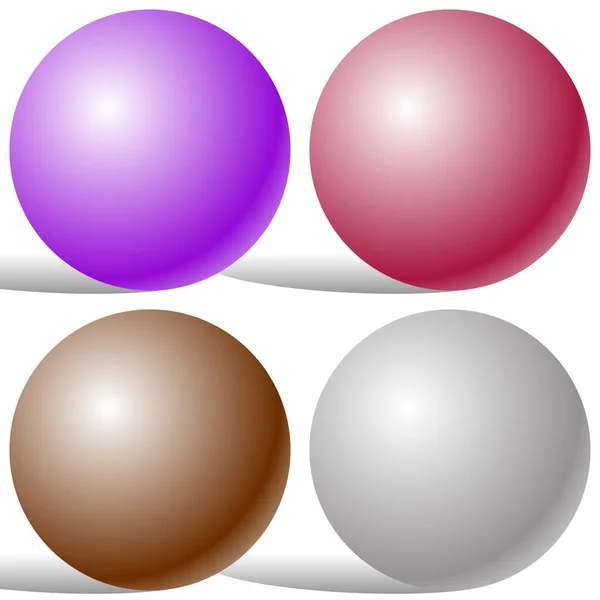 Bolas Perla Esfera Vector Ilustración — Vector de stock