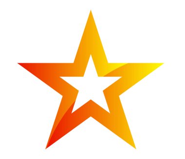 Yıldız şekli, yıldız simgesi element vektör illüstrasyonu