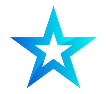 Yıldız şekli, yıldız simgesi element vektör illüstrasyonu