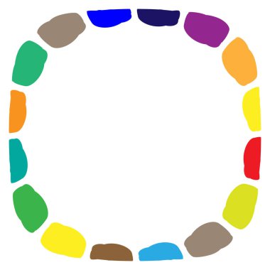 Soyut radyal, geometrik vektör tasarım elemanı. Şekilsel olmayan dairesel dekorasyon ögesi