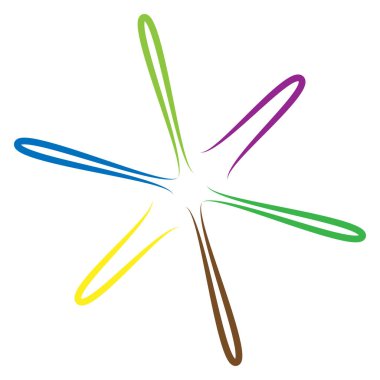 Soyut radyal, geometrik vektör tasarım elemanı. Şekilsel olmayan dairesel dekorasyon ögesi