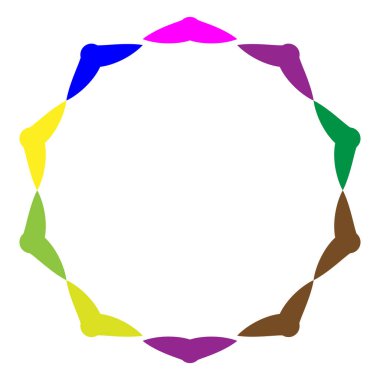 Soyut radyal, geometrik vektör tasarım elemanı. Şekilsel olmayan dairesel dekorasyon ögesi