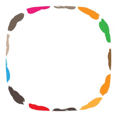 Soyut radyal, geometrik vektör tasarım elemanı. Şekilsel olmayan dairesel dekorasyon ögesi