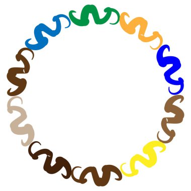 Soyut radyal, geometrik vektör tasarım elemanı. Şekilsel olmayan dairesel dekorasyon ögesi