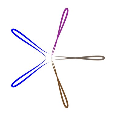 Soyut radyal, geometrik vektör tasarım elemanı. Şekilsel olmayan dairesel dekorasyon ögesi