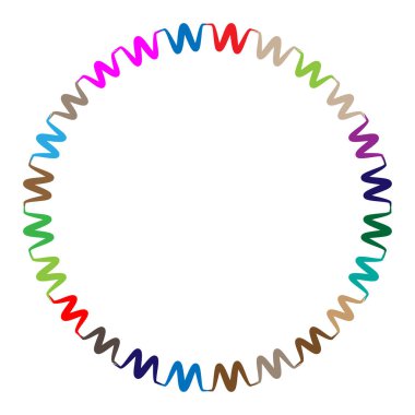 Soyut radyal, geometrik vektör tasarım elemanı. Şekilsel olmayan dairesel dekorasyon ögesi