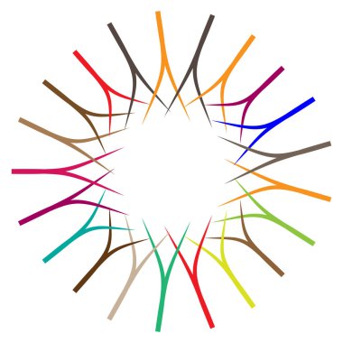 Soyut radyal, geometrik vektör tasarım elemanı. Şekilsel olmayan dairesel dekorasyon ögesi