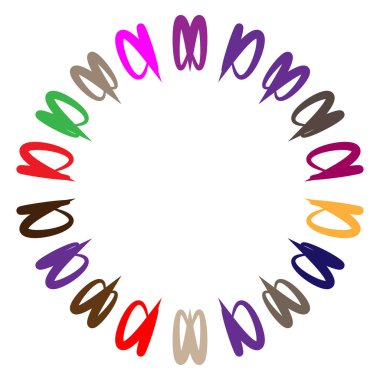 Soyut radyal, geometrik vektör tasarım elemanı. Şekilsel olmayan dairesel dekorasyon ögesi