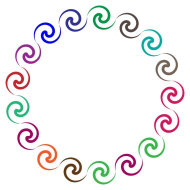 Soyut radyal, geometrik vektör tasarım elemanı. Şekilsel olmayan dairesel dekorasyon ögesi