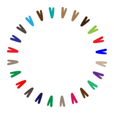 Soyut radyal, geometrik vektör tasarım elemanı. Şekilsel olmayan dairesel dekorasyon ögesi