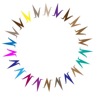 Soyut radyal, geometrik vektör tasarım elemanı. Şekilsel olmayan dairesel dekorasyon ögesi