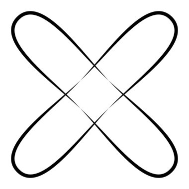 Soyut radyal, geometrik vektör tasarım elemanı. Şekilsel olmayan dairesel dekorasyon ögesi