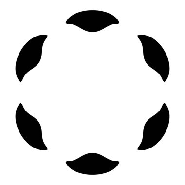 Soyut radyal, geometrik vektör tasarım elemanı. Şekilsel olmayan dairesel dekorasyon ögesi