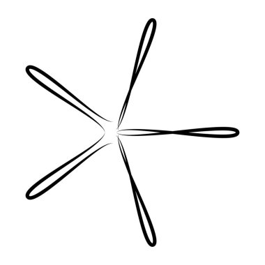 Soyut radyal, geometrik vektör tasarım elemanı. Şekilsel olmayan dairesel dekorasyon ögesi