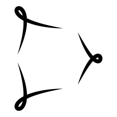 Soyut radyal, geometrik vektör tasarım elemanı. Şekilsel olmayan dairesel dekorasyon ögesi