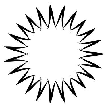 Soyut radyal, geometrik vektör tasarım elemanı. Şekilsel olmayan dairesel dekorasyon ögesi