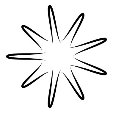 Soyut radyal, geometrik vektör tasarım elemanı. Şekilsel olmayan dairesel dekorasyon ögesi