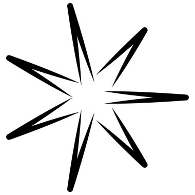 Soyut radyal, geometrik vektör tasarım elemanı. Şekilsel olmayan dairesel dekorasyon ögesi