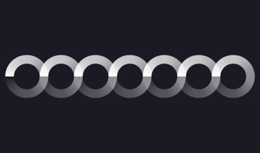 Çemberler kesişiyor, halkalar soyut geometrik simge, vektör illüstrasyonu