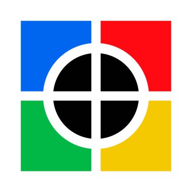 Geometrik kare logo, simge. Soyut sembol. Stock vektör illüstrasyonu, klip- art grafikleri