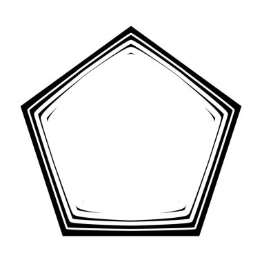 Soyut geometrik siyah-beyaz radyal, yayılan çokgen şekilli vektör çizimi. Stock vektör illüstrasyonu, klip- art grafikleri