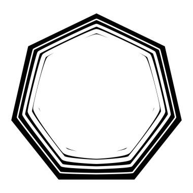 Soyut geometrik siyah-beyaz radyal, yayılan çokgen şekilli vektör çizimi. Stock vektör illüstrasyonu, klip- art grafikleri