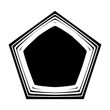 Soyut geometrik siyah-beyaz radyal, yayılan çokgen şekilli vektör çizimi. Stock vektör illüstrasyonu, klip- art grafikleri