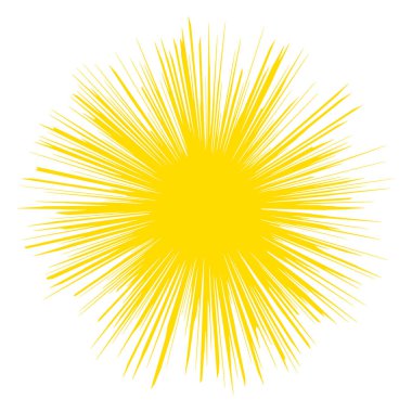 Soyut radyal, geometrik vektör tasarım elemanı. Şekilsel olmayan dairesel dekorasyon ögesi