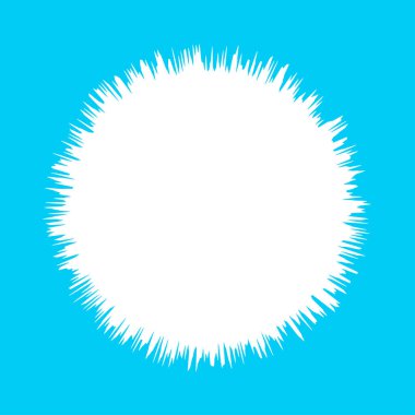 Soyut radyal, geometrik vektör tasarım elemanı. Şekilsel olmayan dairesel dekorasyon ögesi