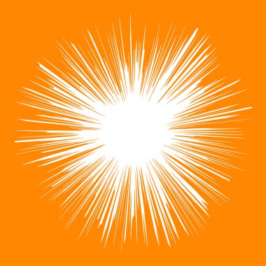 Soyut radyal, geometrik vektör tasarım elemanı. Şekilsel olmayan dairesel dekorasyon ögesi