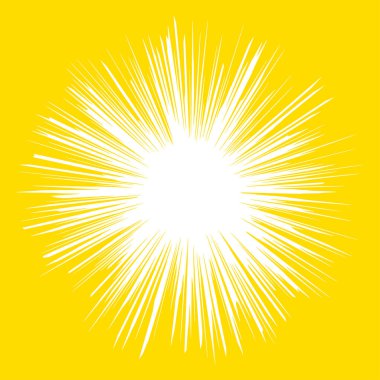 Soyut radyal, geometrik vektör tasarım elemanı. Şekilsel olmayan dairesel dekorasyon ögesi