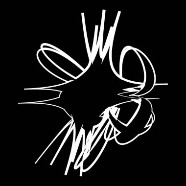 Soyut rastgele geometrik şekil. Figüratif olmayan, figüratif olmayan sanatsal çizimler