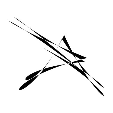 Soyut rastgele geometrik şekil. Figüratif olmayan, figüratif olmayan sanatsal çizimler