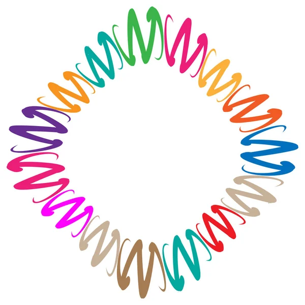 Soyut radyal, geometrik vektör tasarım elemanı. Şekilsel olmayan dairesel dekorasyon ögesi