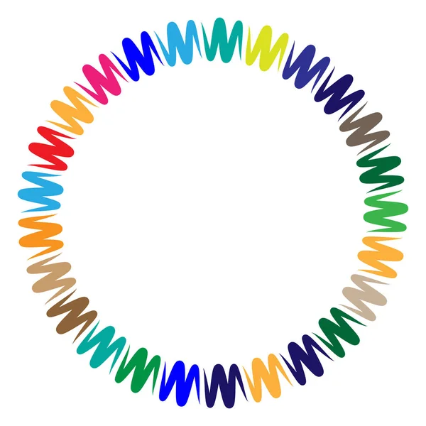 Soyut radyal, geometrik vektör tasarım elemanı. Şekilsel olmayan dairesel dekorasyon ögesi