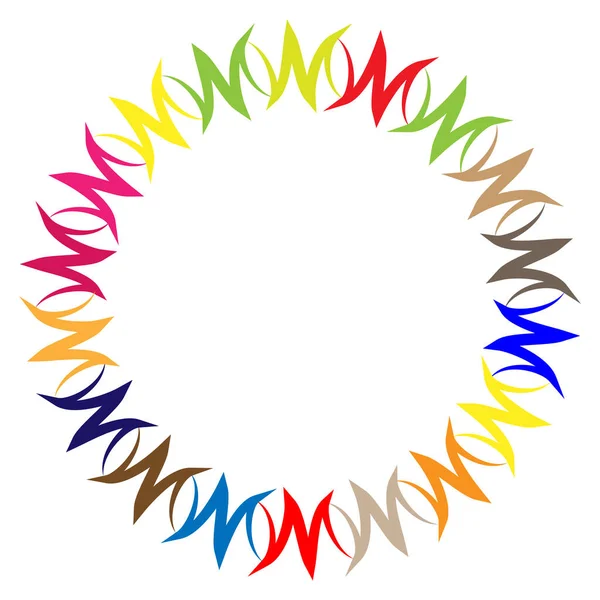 Soyut radyal, geometrik vektör tasarım elemanı. Şekilsel olmayan dairesel dekorasyon ögesi