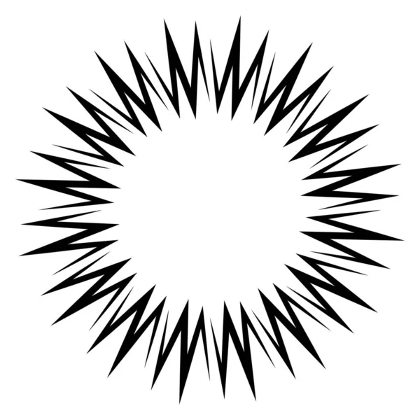 Soyut radyal, geometrik vektör tasarım elemanı. Şekilsel olmayan dairesel dekorasyon ögesi