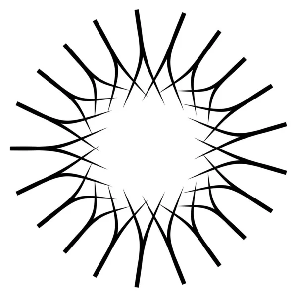Soyut Radyal Geometrik Vektör Tasarım Elemanı Şekilsel Olmayan Dairesel Dekorasyon — Stok Vektör