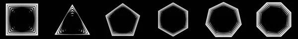Абстрактная Геометрическая Черно Белая Лучевая Излучающая Векторную Иллюстрацию Формы Многоугольника — стоковый вектор
