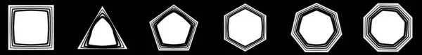 Abstract Geometric Black White Radial Radiating Polygon Shape Vector Illustration — стоковый вектор