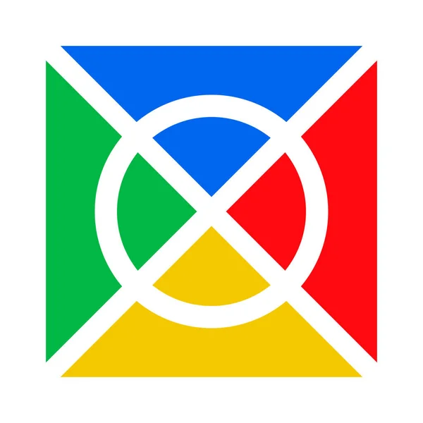 Geometric Square Logo Icon Abstract Symbol Stock Vector Illustration Clip — Stock Vector