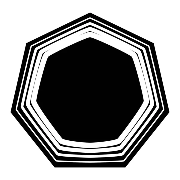 Illustration Vectorielle Géométrique Abstraite Forme Polygone Rayonnant Noir Blanc Radial — Image vectorielle