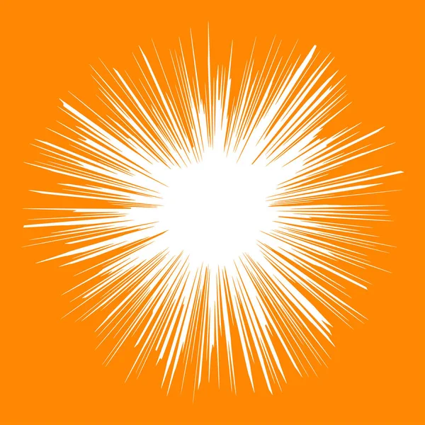 Soyut radyal, geometrik vektör tasarım elemanı. Şekilsel olmayan dairesel dekorasyon ögesi