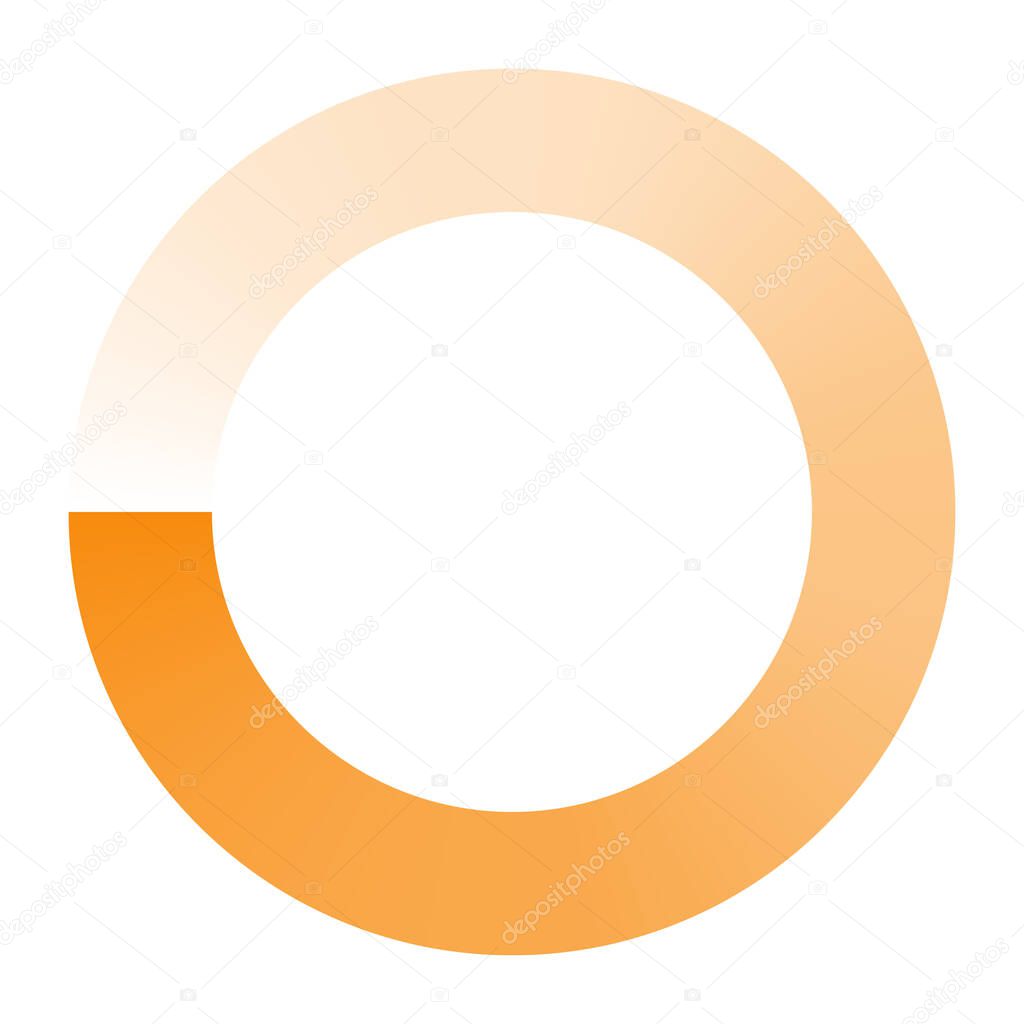 Circle preloader, buffer shape. Circular progress bar. Meter, guage and indicator icon with transparency