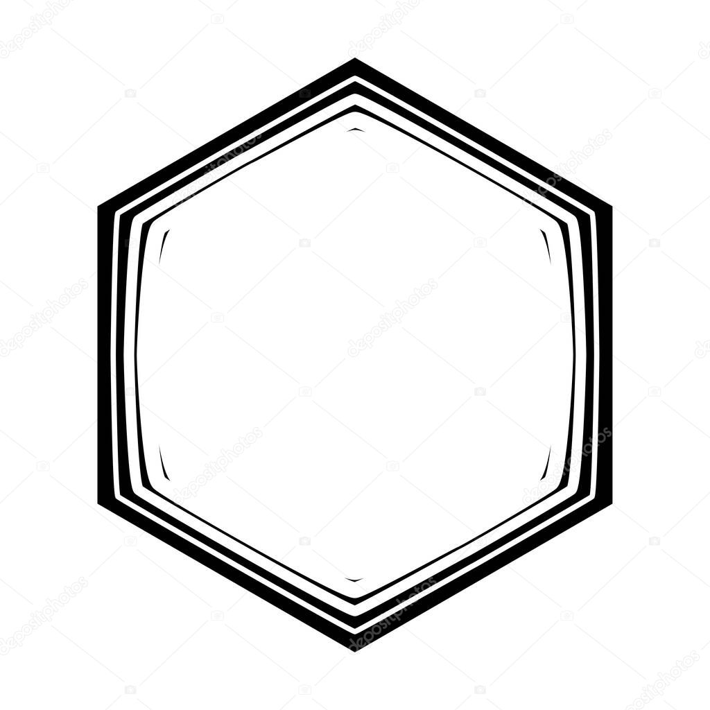 Abstract geometric black and white radial, radiating polygon shape vector illustration. Stock vector illustration, clip-art graphics