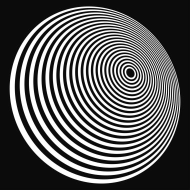 Eşmerkezli dairesel daireler, halka tasarımı element simgesi. Stock vektör illüstrasyonu, klip- art grafikleri