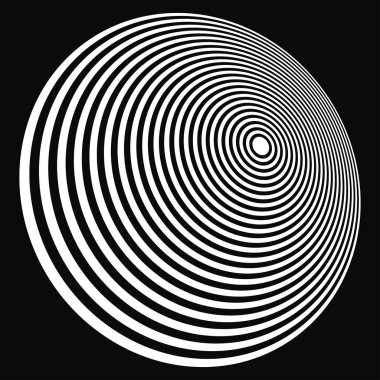 Eşmerkezli dairesel daireler, halka tasarımı element simgesi. Stock vektör illüstrasyonu, klip- art grafikleri